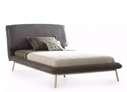 Bettrahmen Bett 100 cm Bettgestell Polsterbett Stoff Grau Jugendbett